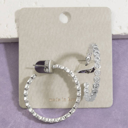 Bezel Set Hoop Earrings