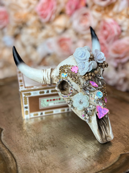 Blush & Gold Glam Wall Skull