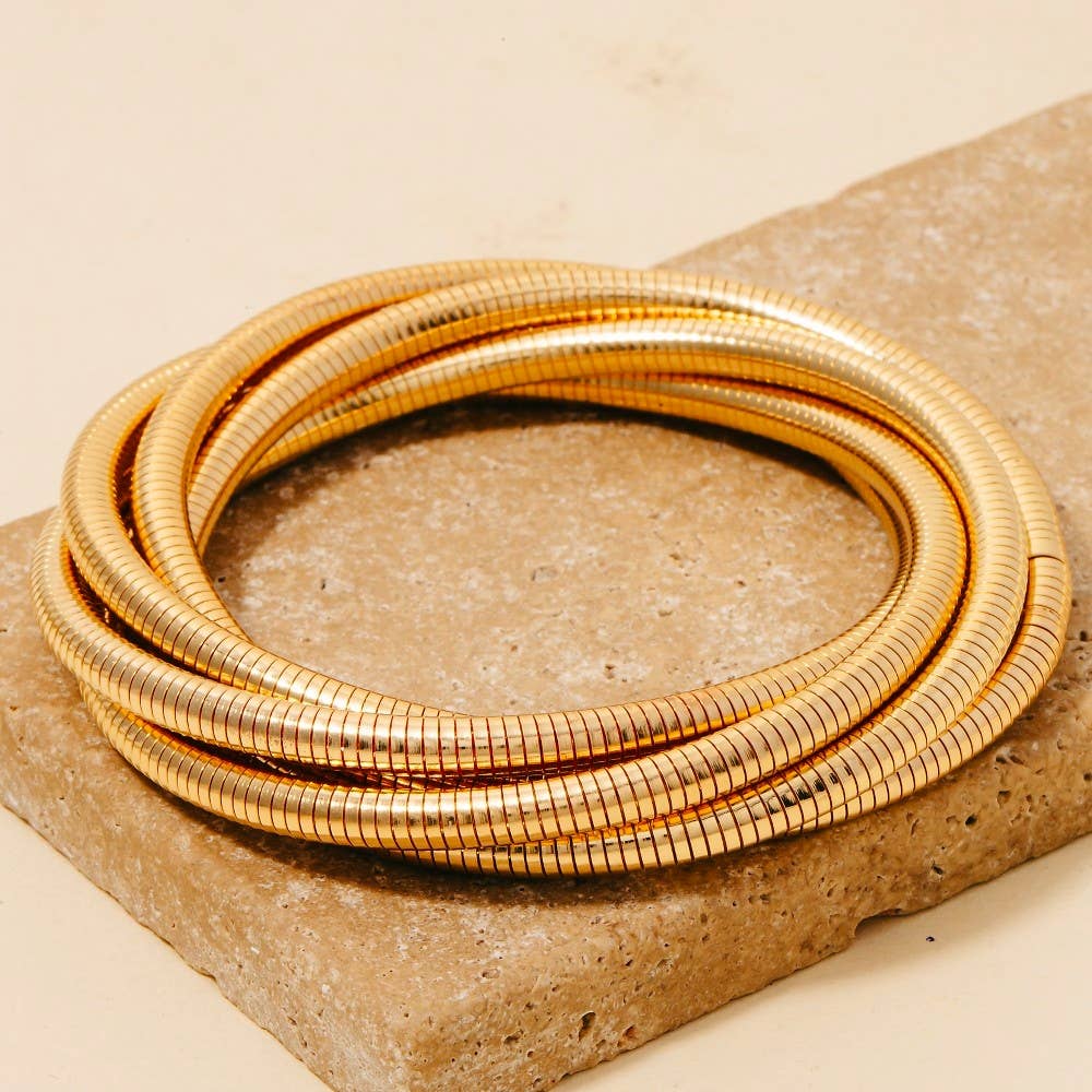Knotted Elastic Metallic Coil Bracelet