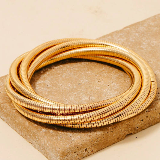 Knotted Elastic Metallic Coil Bracelet