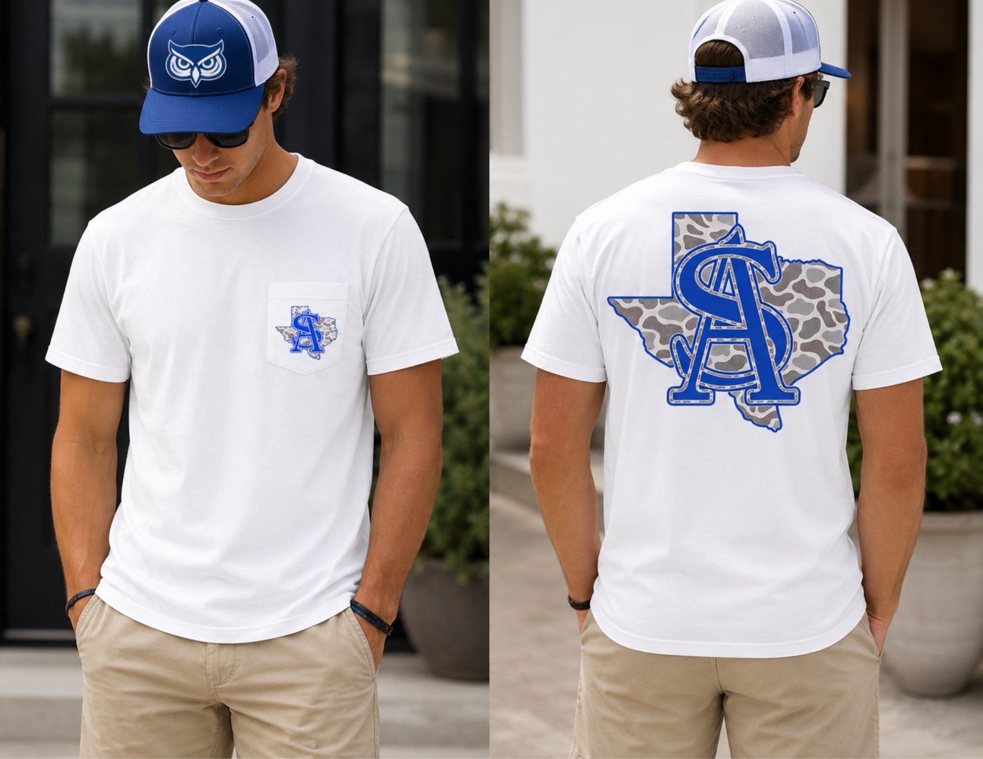 Men’s Camo School Spirit Pocket Tee