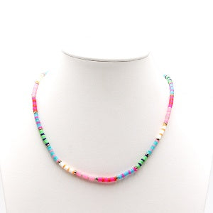 Frenzy Cylinder Beaded Multi-Colored Necklace