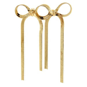 Cantabile Herringbone Ribbon Gold Earrings