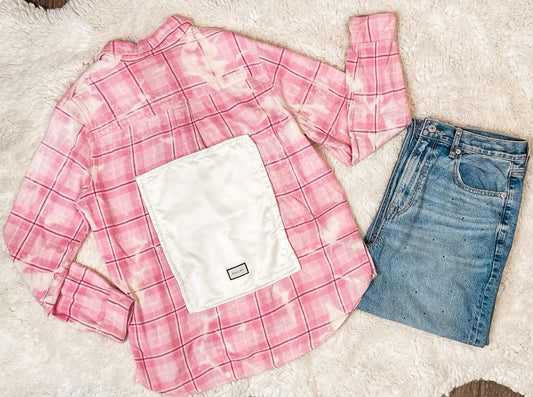 Vintage Pink Bleached Flannel with Dust Bag