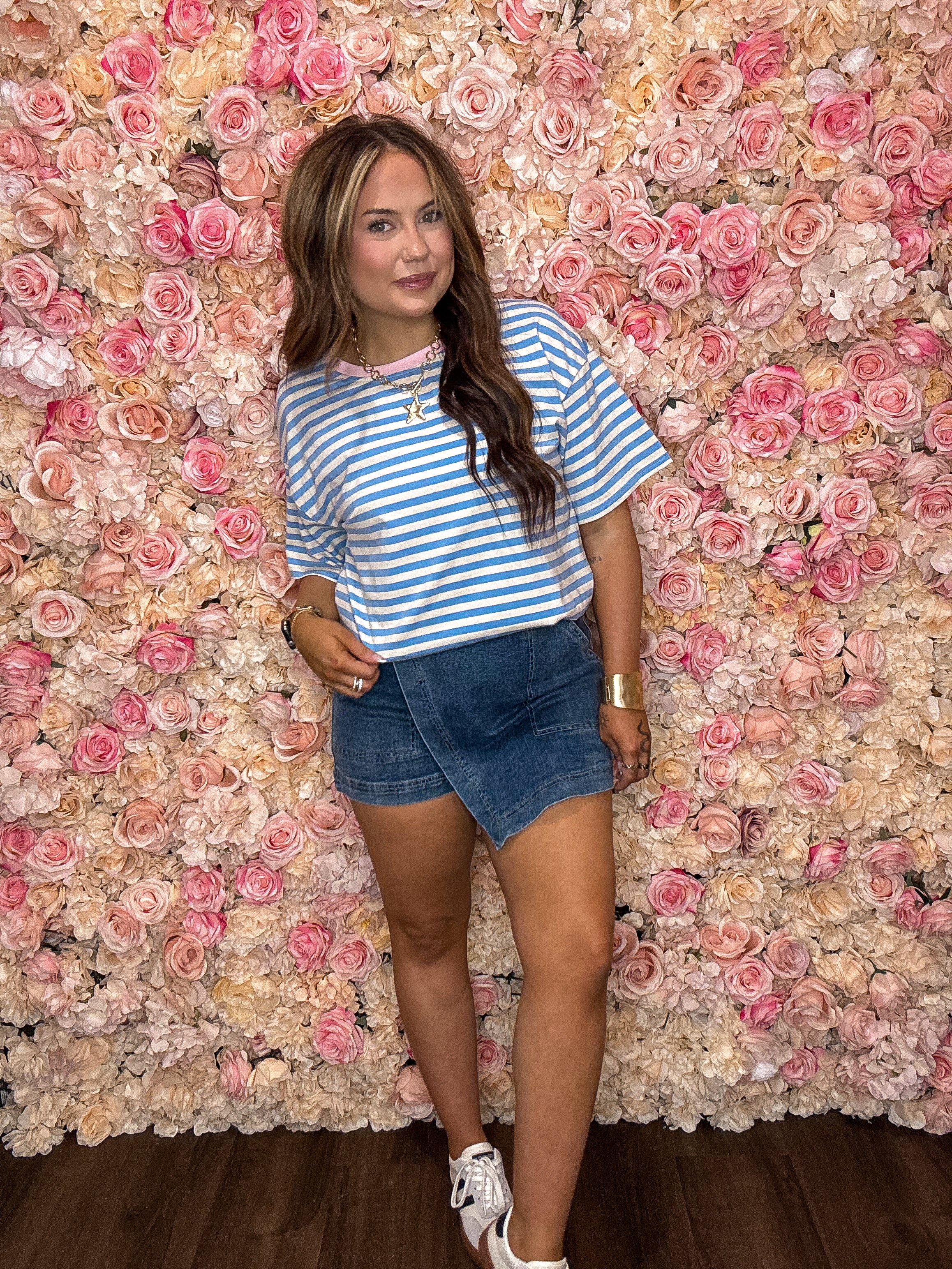 Sky Blue Striped Tee