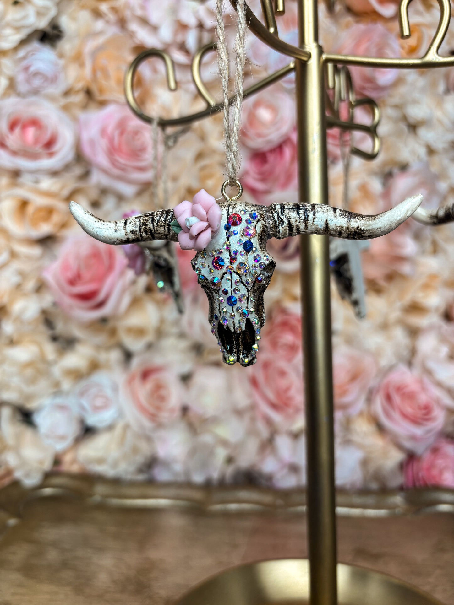 Rose Dust Rodeo Mini Cow Skull