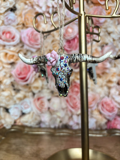 Rose Dust Rodeo Mini Cow Skull