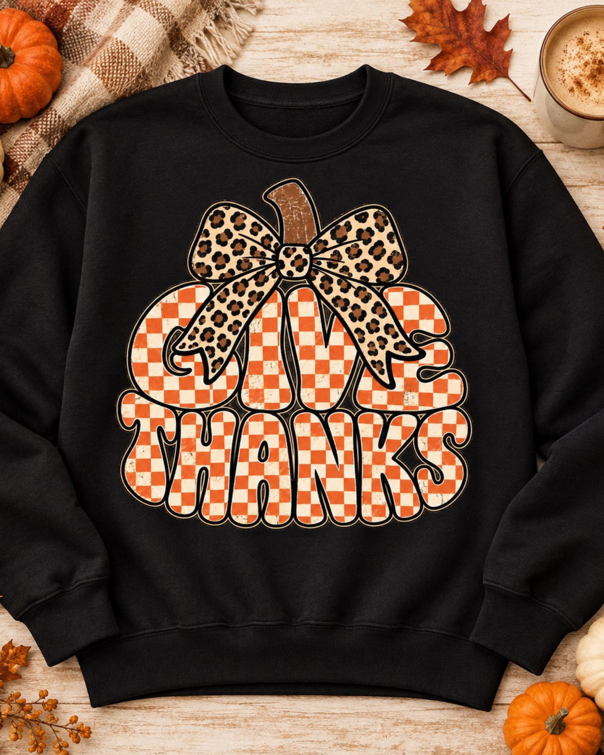 Give Thanks Leopard Bow Sweatshirt