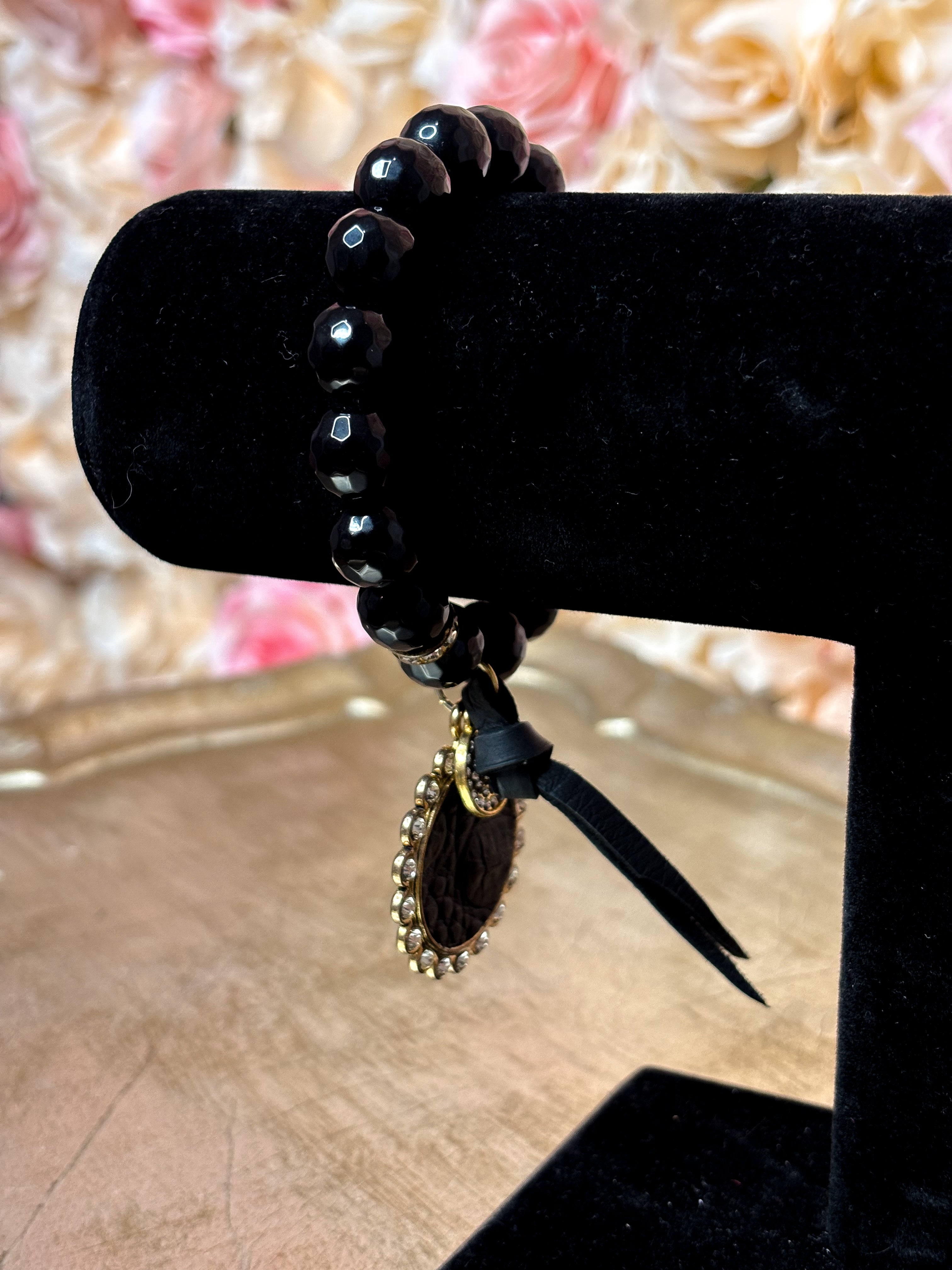 Onyx Glow Charm Bracelet