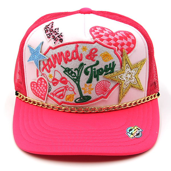 Tanned & Tipsy Patch Foam Chain Trucker Hat