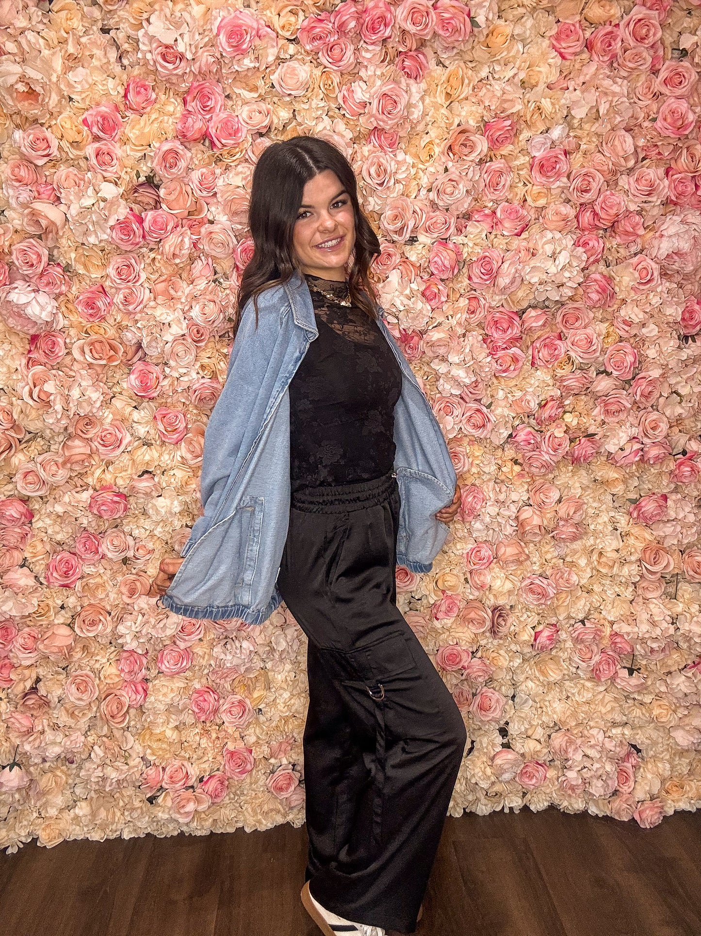 Midnight Luxe Satin Cargo Pants