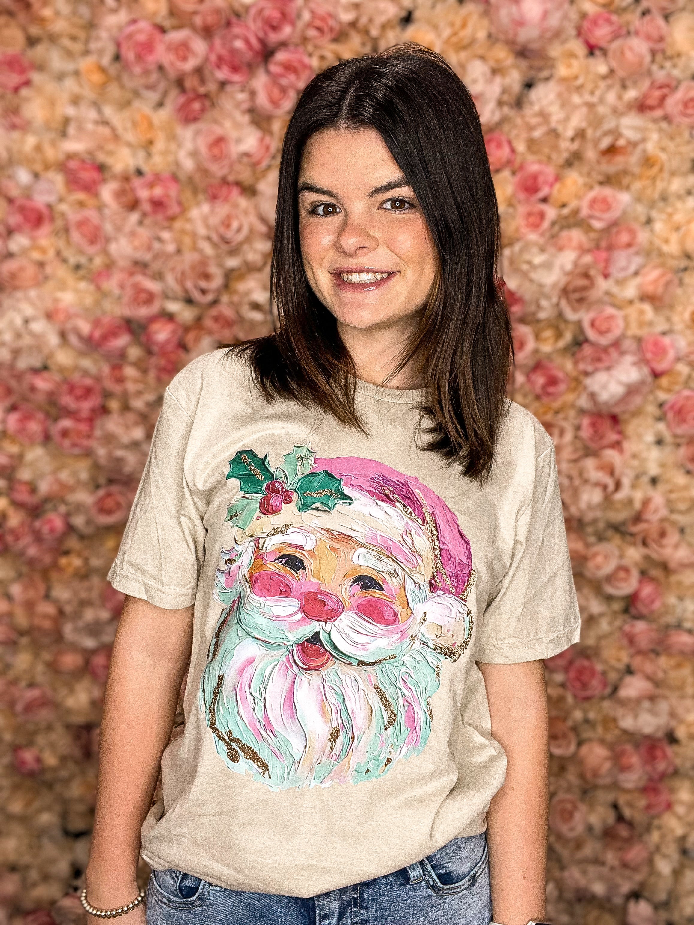 Oil Painting Santa Graphic Tee