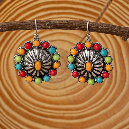 Boho Flower Dangle Earrings