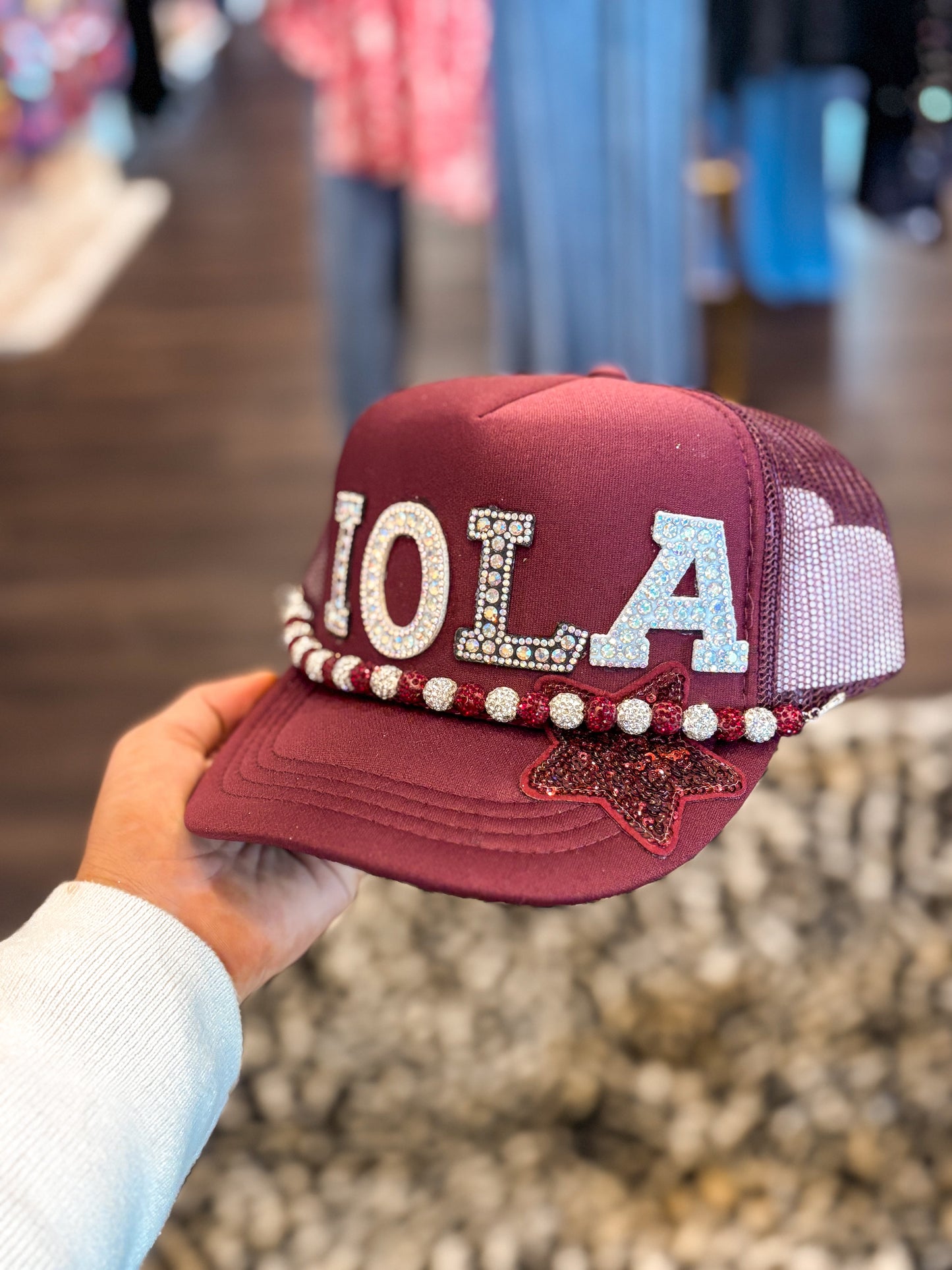 IOLA Trucker Hat with Hat Chain