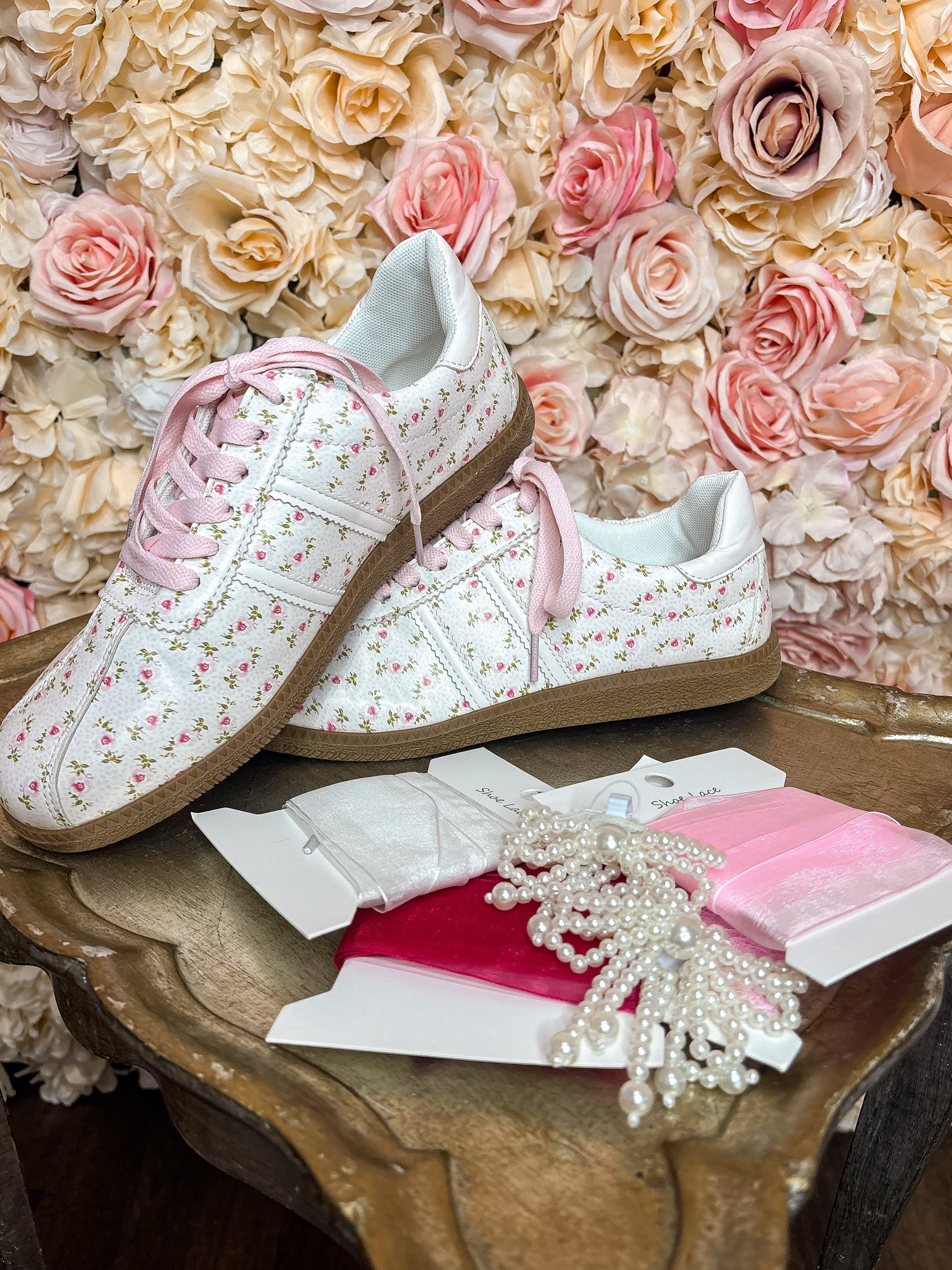 Light Pink Floral Sneakers