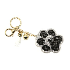 Black Paw Print Key Chain