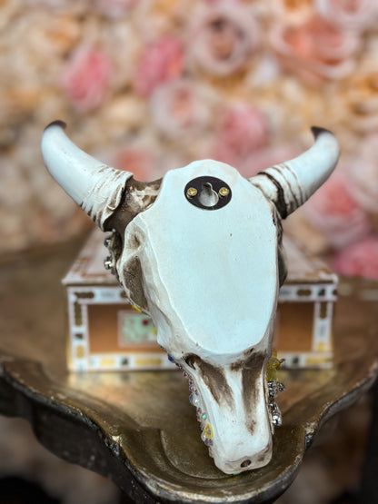 Golden Prairie Bloom Wall Skull