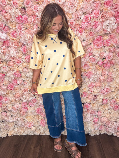 Yellow Polka Dot Oversized Tee