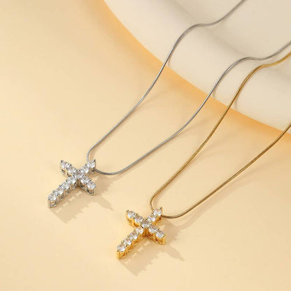 18K Stainless Steel Tarnish Free Cross Necklace