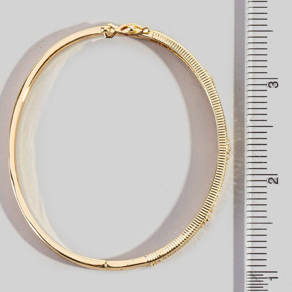 Pave Clover Bangle Bracelet