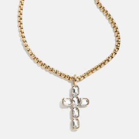 18K Stainless Steel Chunky Cross Necklace