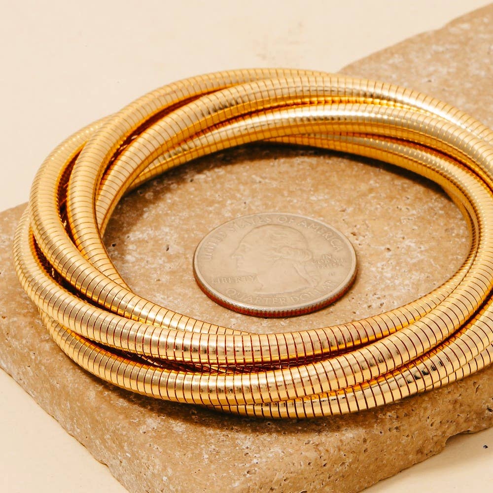 Knotted Elastic Metallic Coil Bracelet
