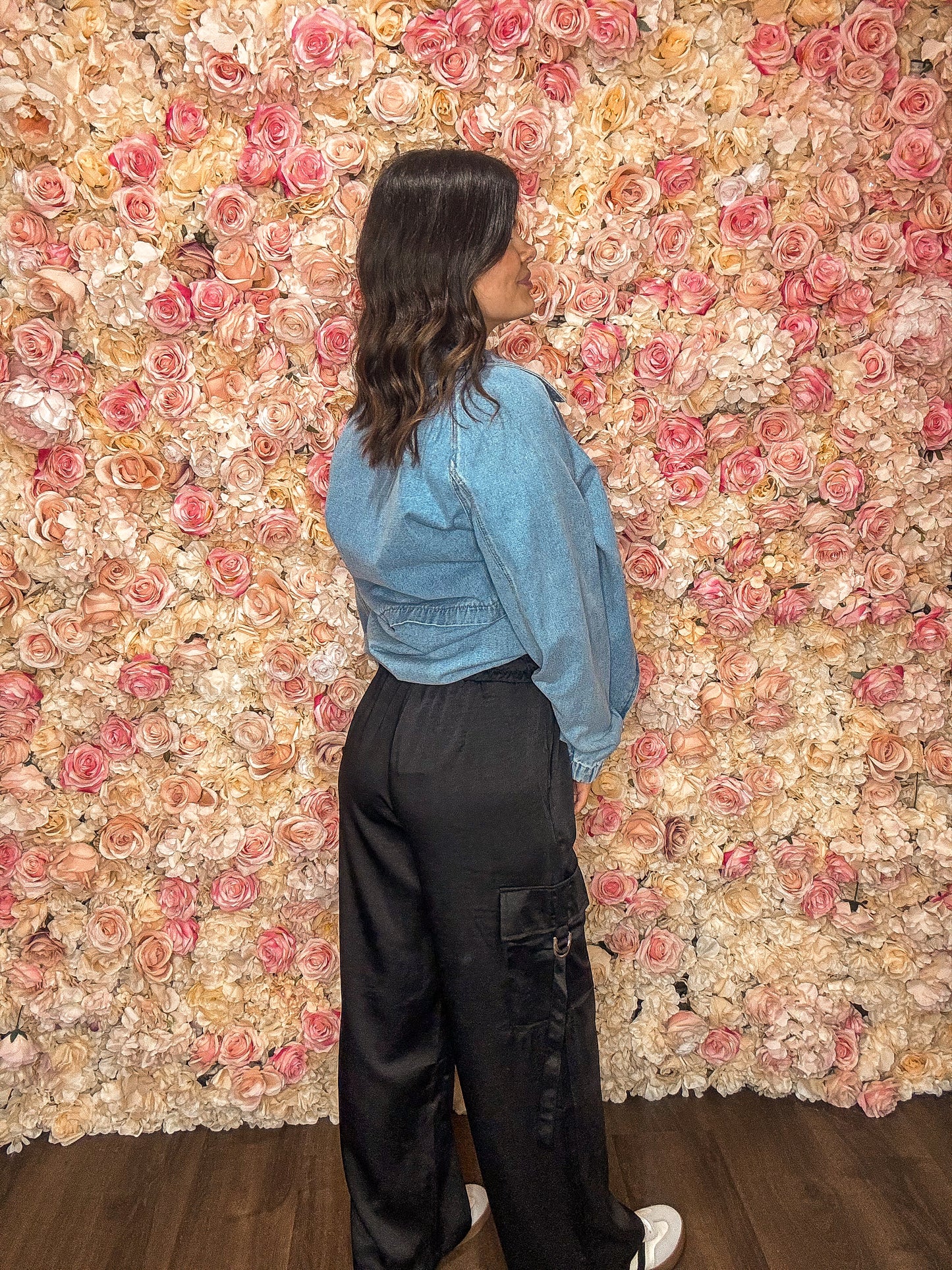 Midnight Luxe Satin Cargo Pants