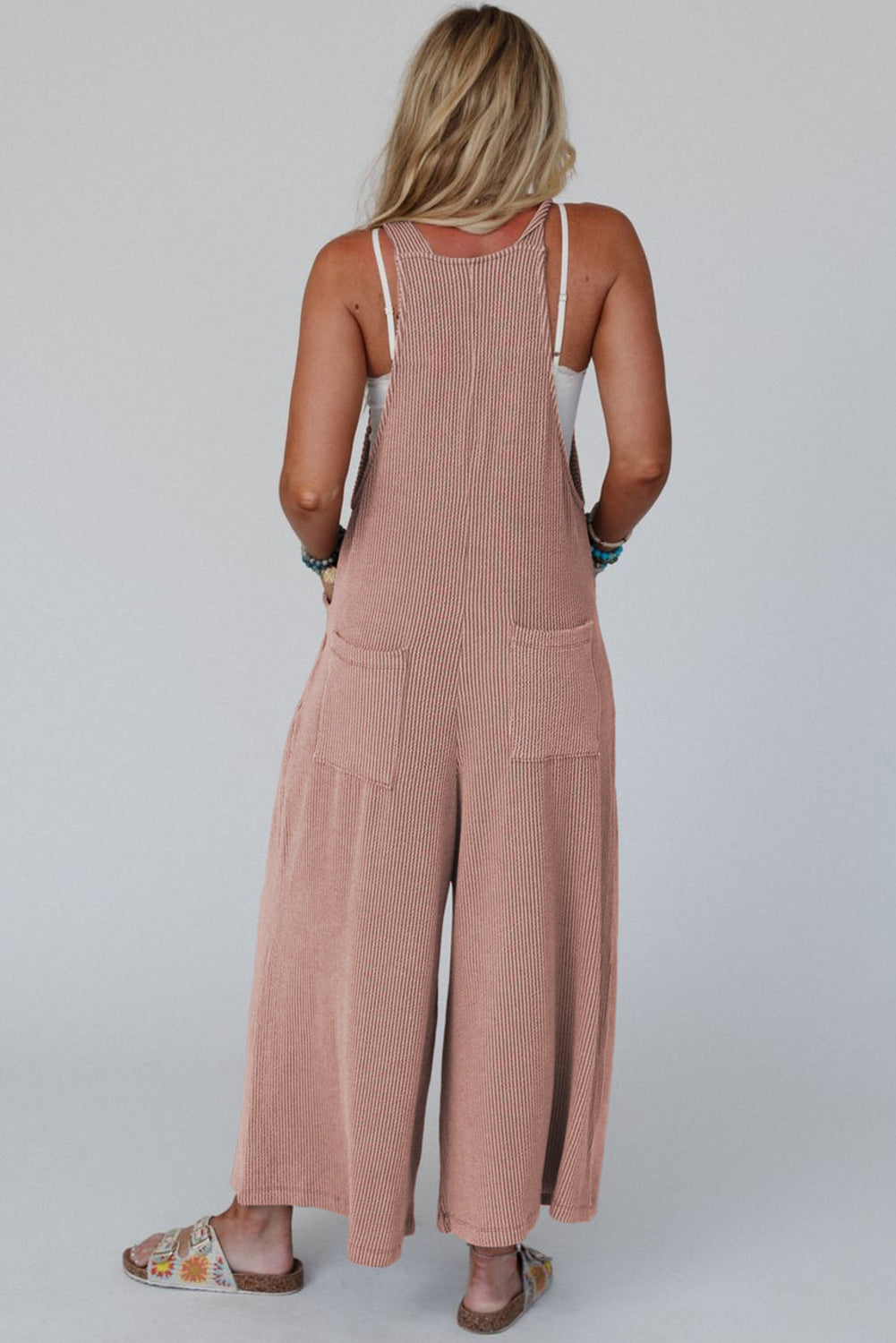 Dune Corded Adjustable Straps Wide Leg Loose Overall