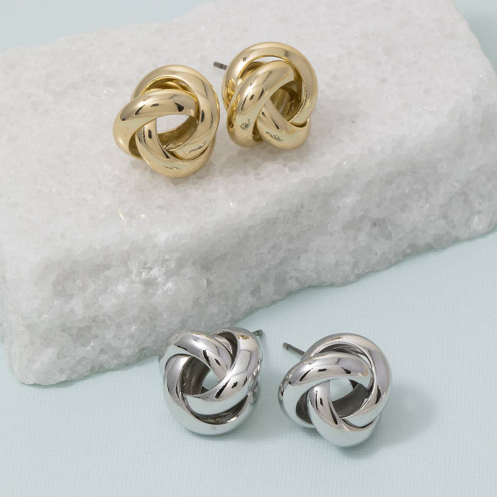 Interlocking Knot Stud Earrings
