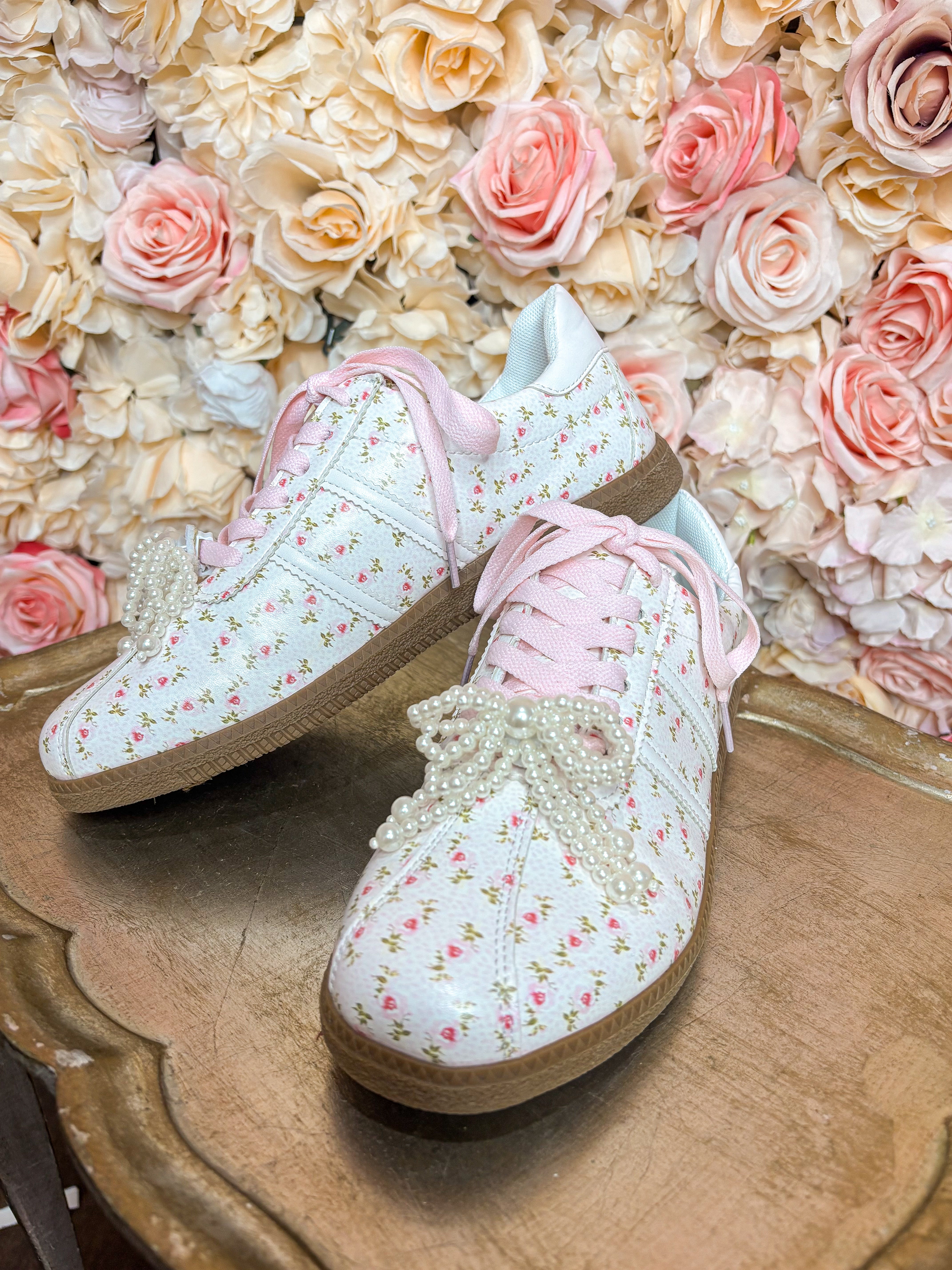 Light Pink Floral Sneakers