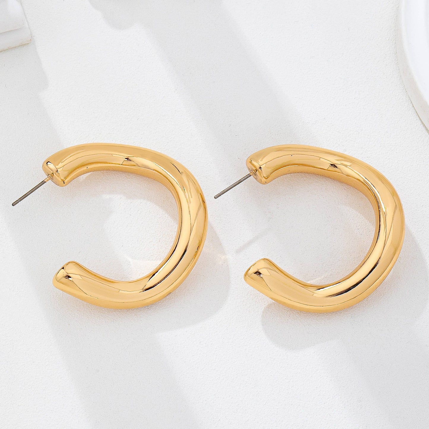 Gold U-Shape Hoop Earrings