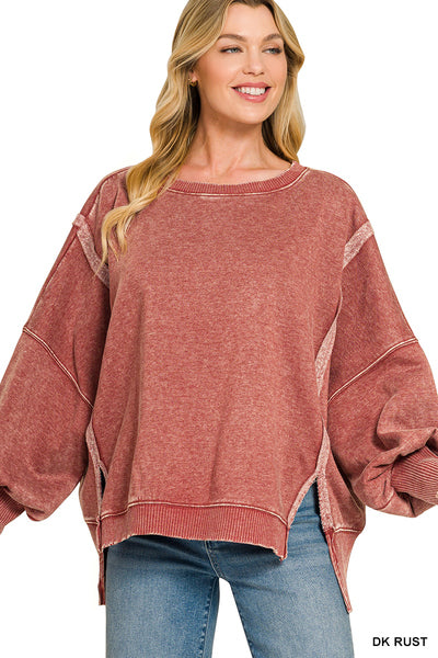 Acid Washed Oversized Sweatshirt