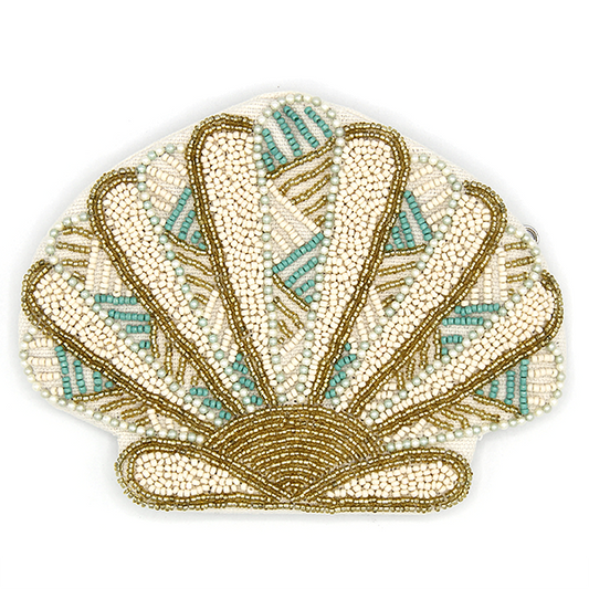 Seashell Seed Bead Coin Purse
