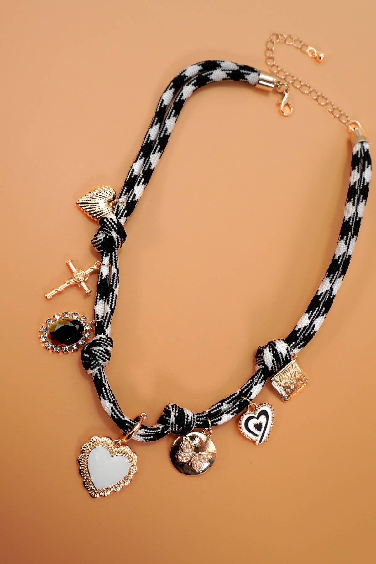 Double Cord Charm Necklace