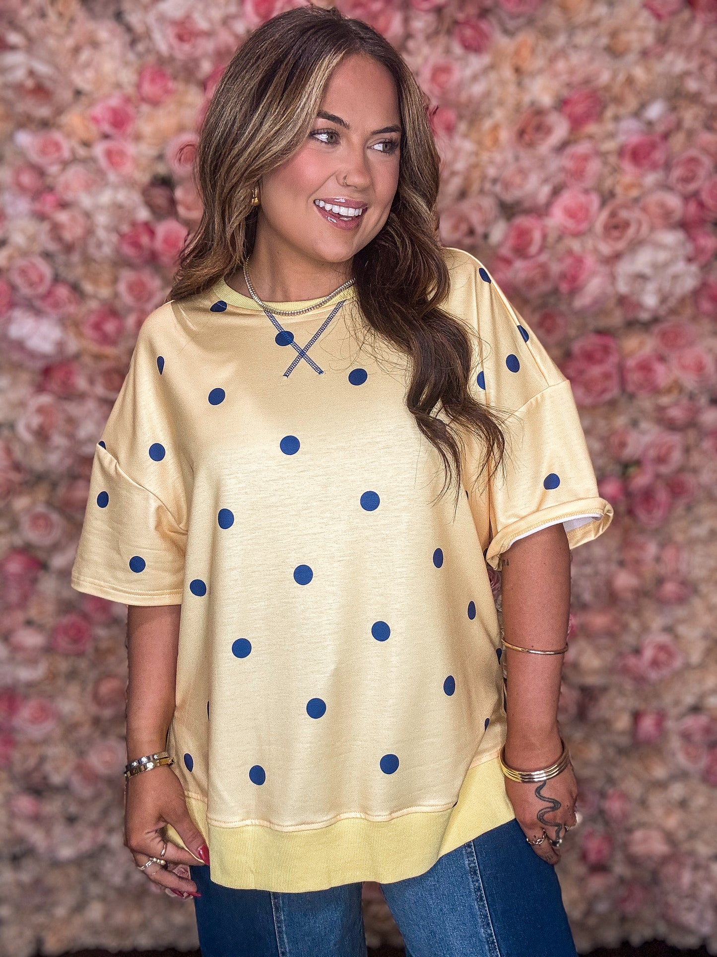 Yellow Polka Dot Oversized Tee
