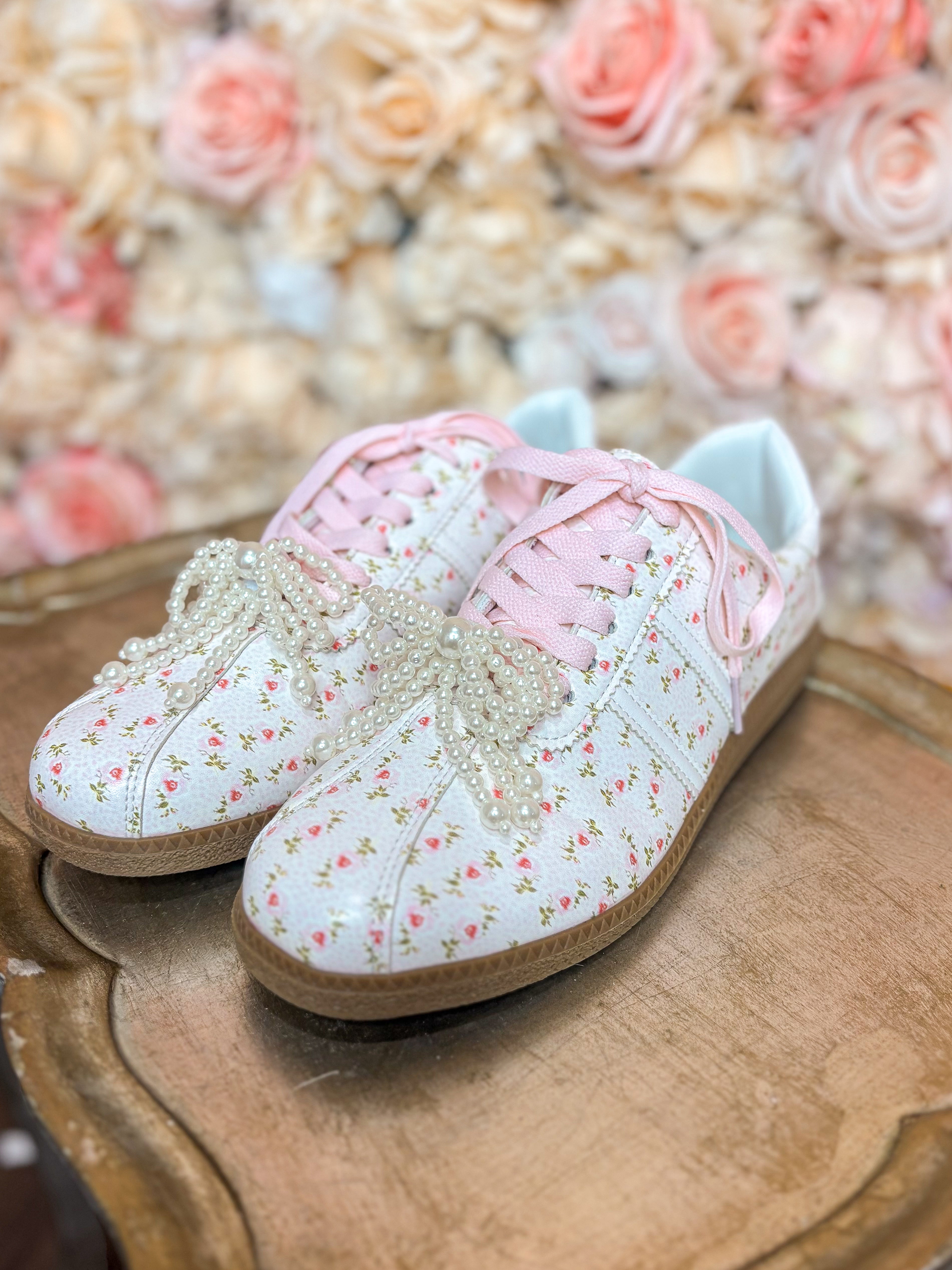 Light Pink Floral Sneakers