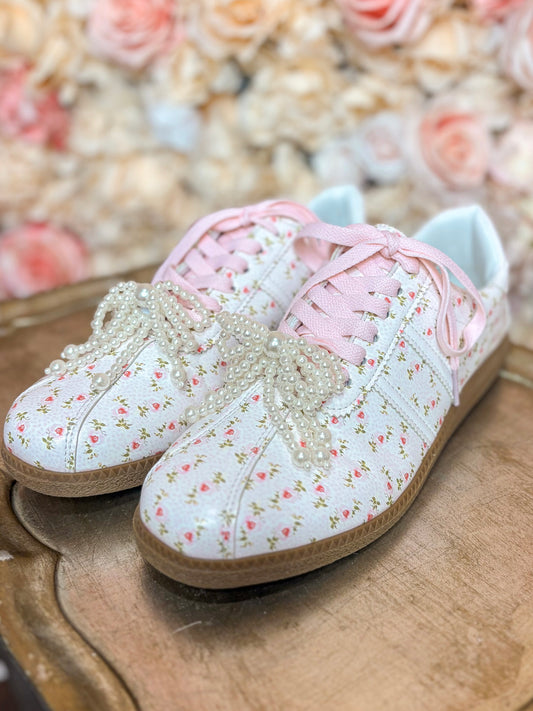 Light Pink Floral Sneakers