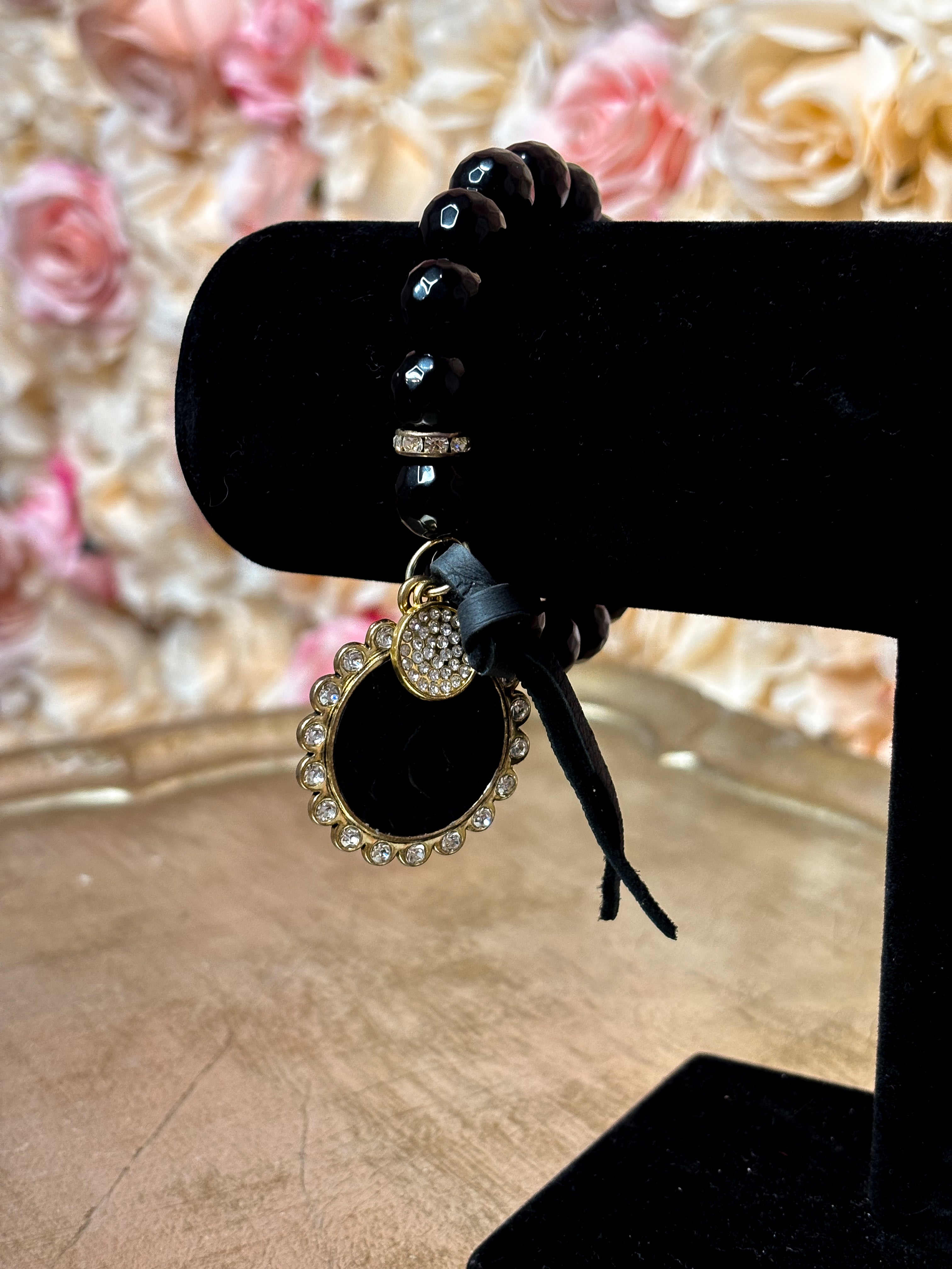Onyx Glow Charm Bracelet