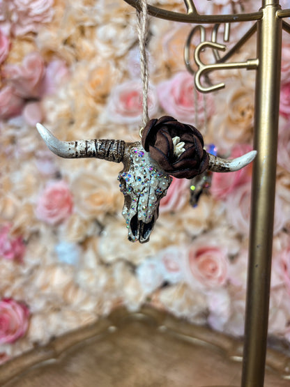 Espresso Pearl Prairie Mini Cow Skull