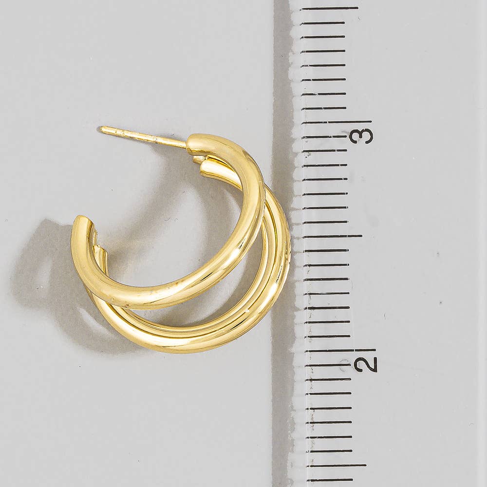 Triple Tube Hoop Earrings
