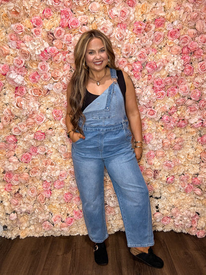 Dusk Blue Denim Barrel Overalls