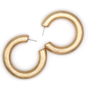Metallic Gold C Hoop 50mm Earrings