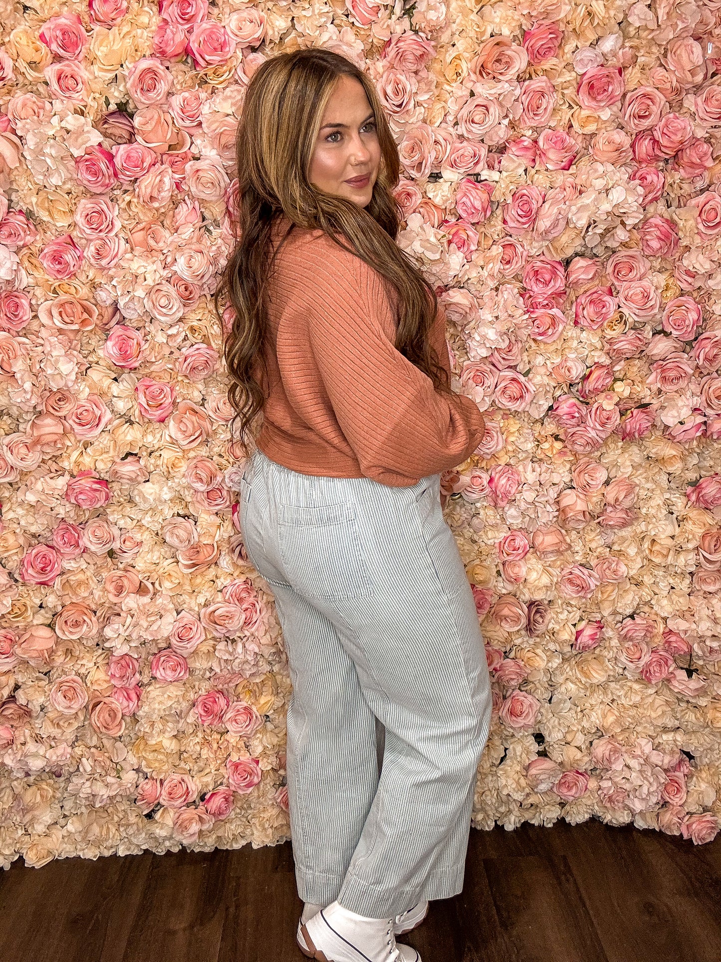 Apricot Pink Dolman Sleeve Sweater Cardigan