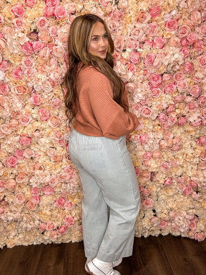 Apricot Pink Dolman Sleeve Sweater Cardigan