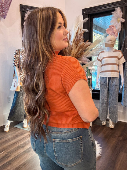 Patch Pocket Short Sleeve Sweaters