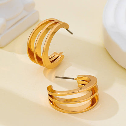 Triple-Band Hoop Earrings
