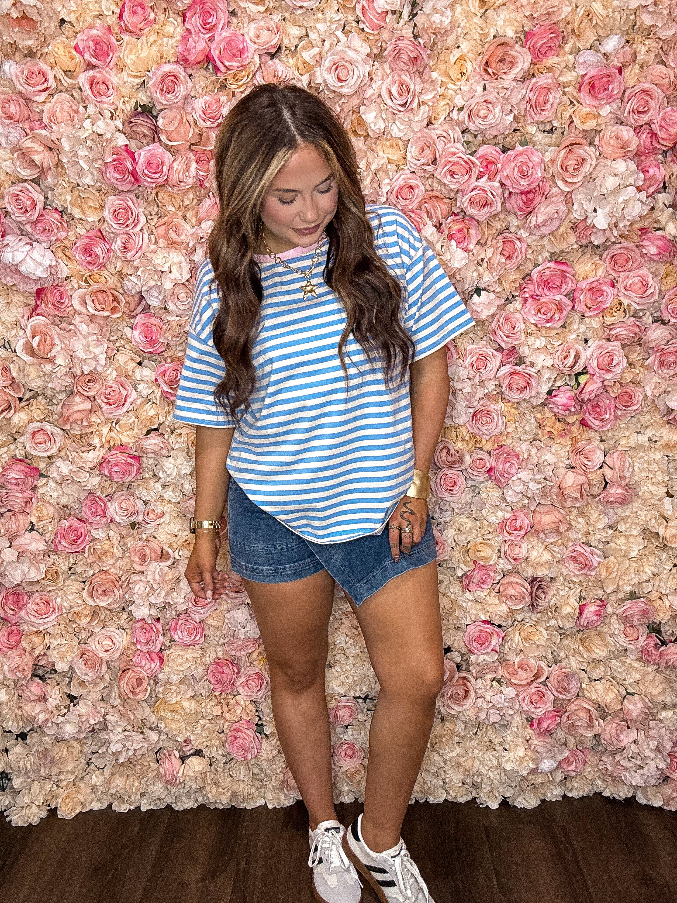 Sky Blue Striped Tee