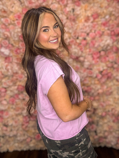 Bright Pink Mineral Wash Muscle Tank