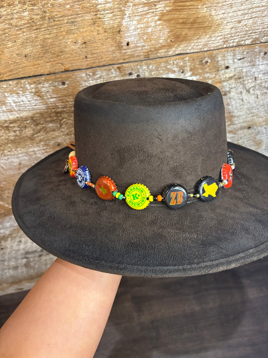 Handmade Texas Beer Bottle Cap Hat Band