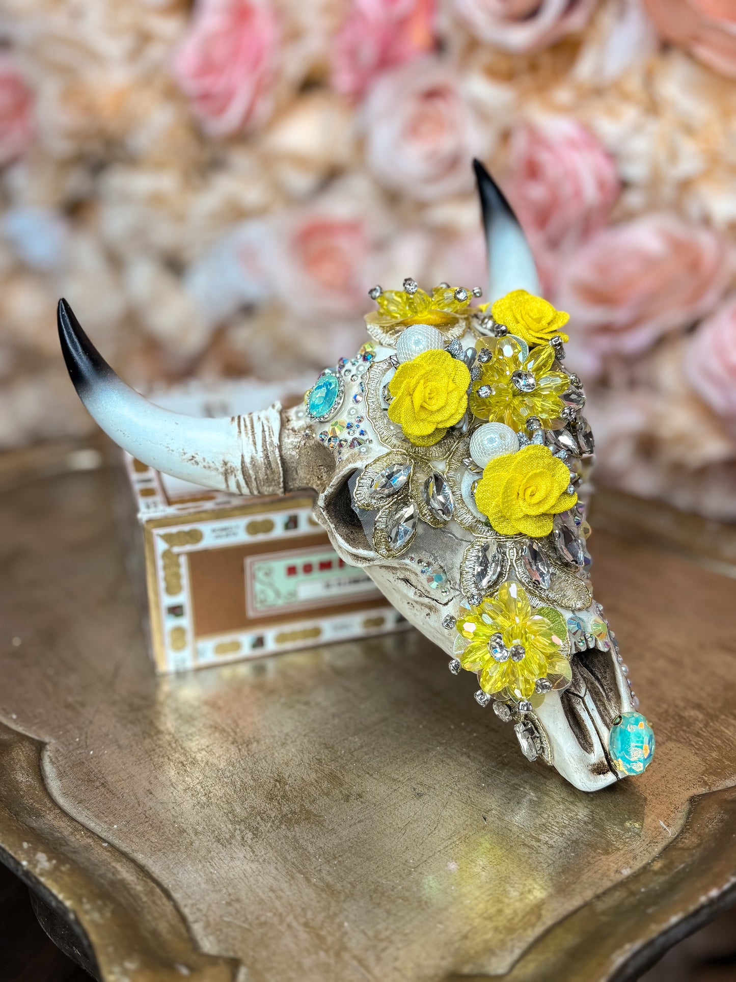 Golden Prairie Bloom Wall Skull